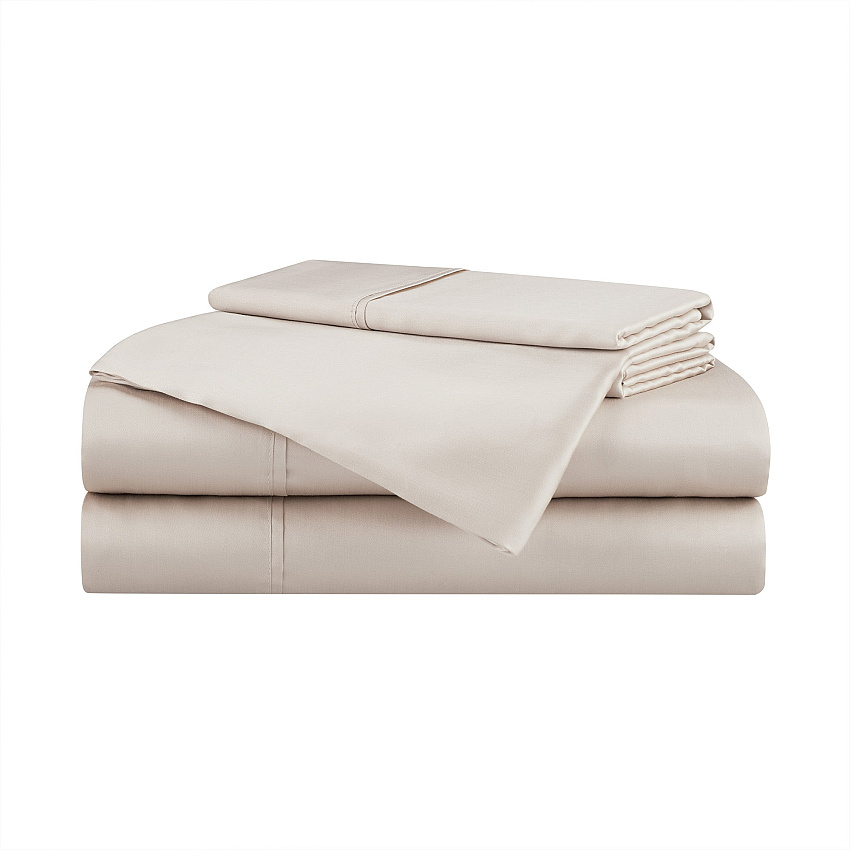 Aston & Arden Tencel Sheet Set Full - Beige, 4 Piece Set (P-SS-FL-400-BG)