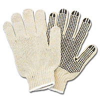 Safety Zone Pvc Dotted Grip String Knit Gloves, Cotton/polyester Blend, Mens One Size Fits Most, 1-sided Pvc Dots For Enhanced Grip, Breathable, Reusable Work Gloves, Bag Of 12 Pairs (GSBS-MN-2C-20)