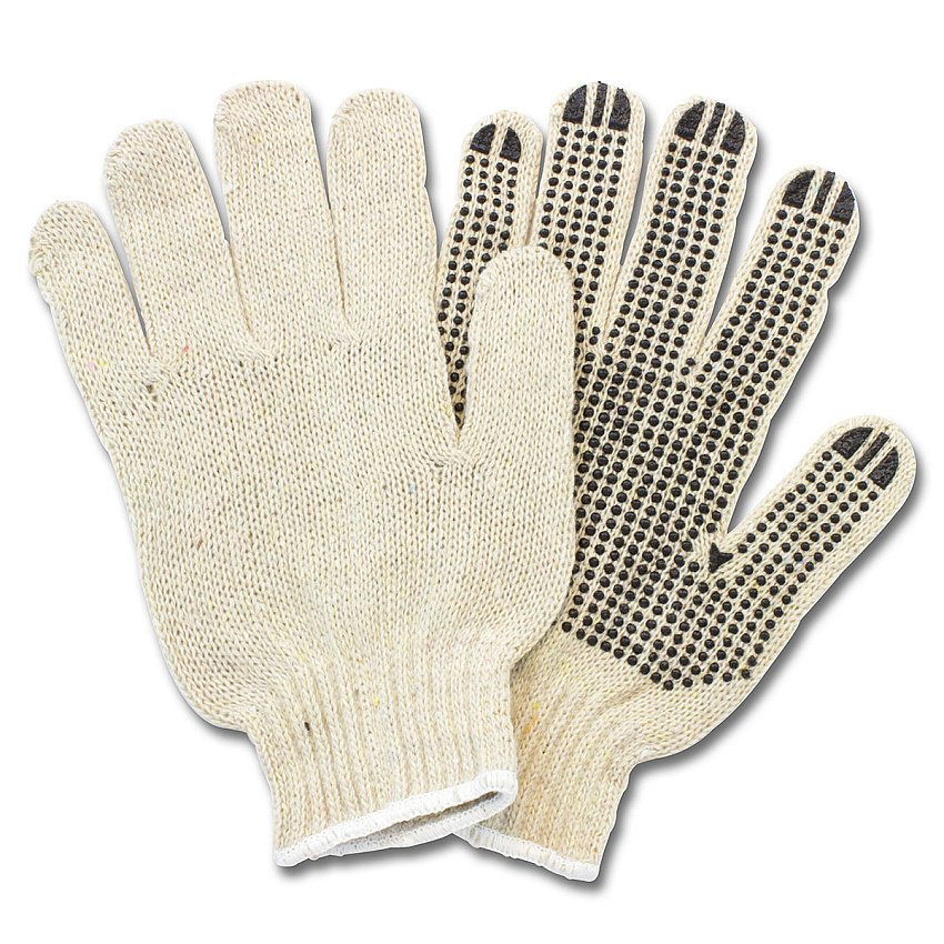 Safety Zone Pvc Dotted Grip String Knit Gloves, Cotton/polyester Blend, Mens One Size Fits Most, 1-sided Pvc Dots For Enhanced Grip, Breathable, Reusable Work Gloves, Bag Of 12 Pairs (GSBS-MN-2C-20)