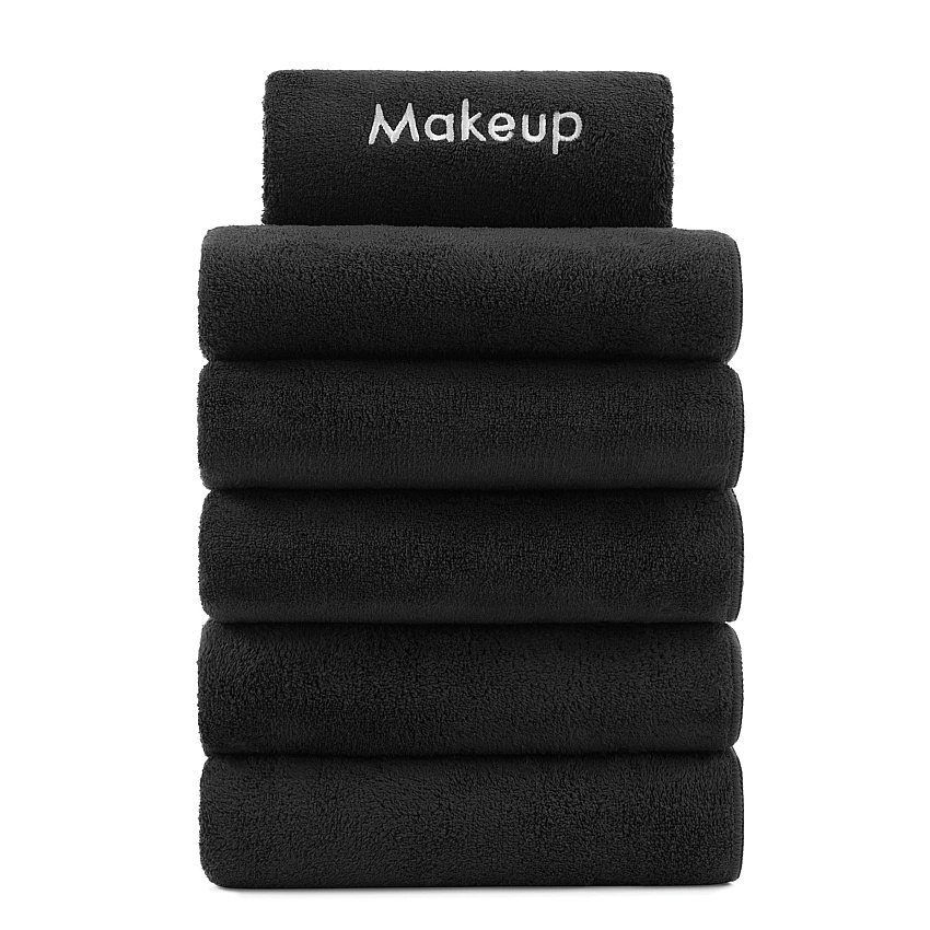 Bck2u Coral Fleece Makeup Towel 11x17 Black, Case Of 72 (MU-FTBLK-CS)