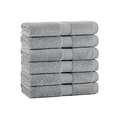 Aston & Arden Egyptian Cotton Hand Towel 16x30 Dark Grey, Pack Of 6 (P-EGYP-1630-DGY)
