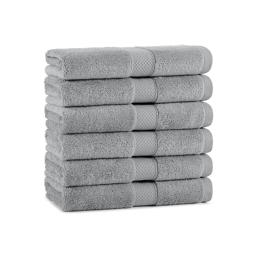 Aston & Arden Egyptian Cotton Hand Towel 16x30 Dark Grey, Pack Of 6 (P-EGYP-1630-DGY)