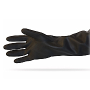 Proworks Heavy-duty Flock Lined 40 Mil Rubber Gloves, 16-inch Length, Raised Diamond Grip, Rolled Cuff, Heat-resistant, Black, Large, 12 Pairs Per Bag, 10 Bags Per Case, Pack Of 12 (GRBU-LG-6T)