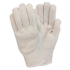Safety Zone Heavy Weight String Knit Gloves, 7 Gauge, Cotton/polyester Blend, Reusable Work Gloves Or Insulated Liner, Womens, Off-white, Bag Of 12 Pairs, Case Of 25 Bags (GSHW-WN-1C-NRB)