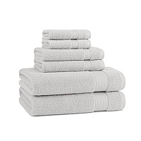 Host & Home 6pc Bath Towel Set Light Grey, Case Of 6 Sets (BSET-HH-LGY-CS)
