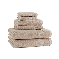 Host & Home 6pc Bath Towel Set Beige, 6 Piece Set (P-BSET-HH-BGE)
