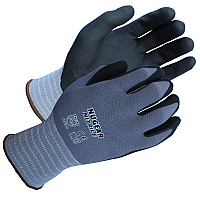 Proworks Microfiber-foam Nitrile Coated Gloves 15g Gray/black Small, 12 Pairs (GCN15GS)