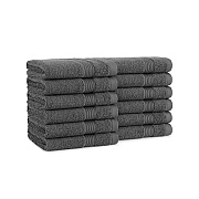 Host & Home Washcloth 13x13 Dark Grey, Pack Of 12 (P-WC-HH-1313-DG)