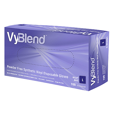Vyblend Synthetic Vinyl Powder Free 4.5 Mil Gloves Blue-violet Lrg, Case Of 1000 (GL-VN104VBFL)