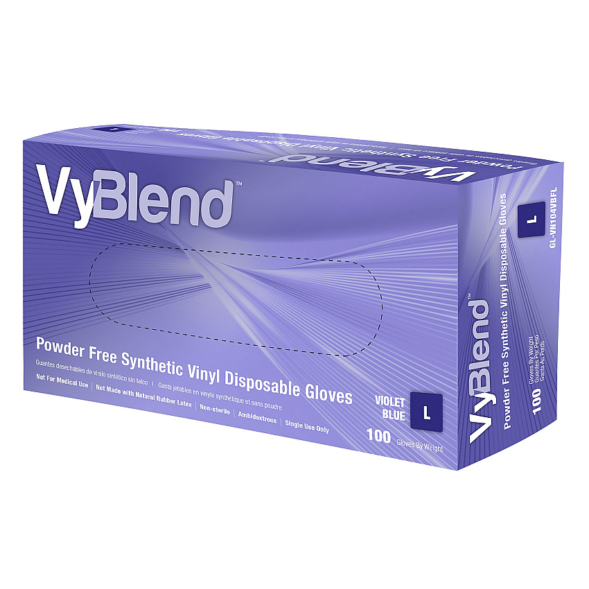 Vyblend Synthetic Vinyl Powder Free 4.5 Mil Gloves Blue-violet Lrg, Case Of 1000 (GL-VN104VBFL)