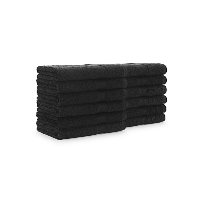 True Color Hand Towel 16x27 Black, Case Of 120 (HAND-BLACK)