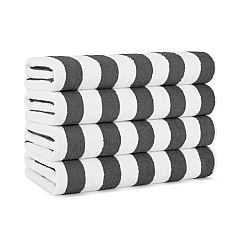 California Cabana Beach Towels 30x70 Dark Grey, Pack Of 4 (PNP-CABANA-DG)