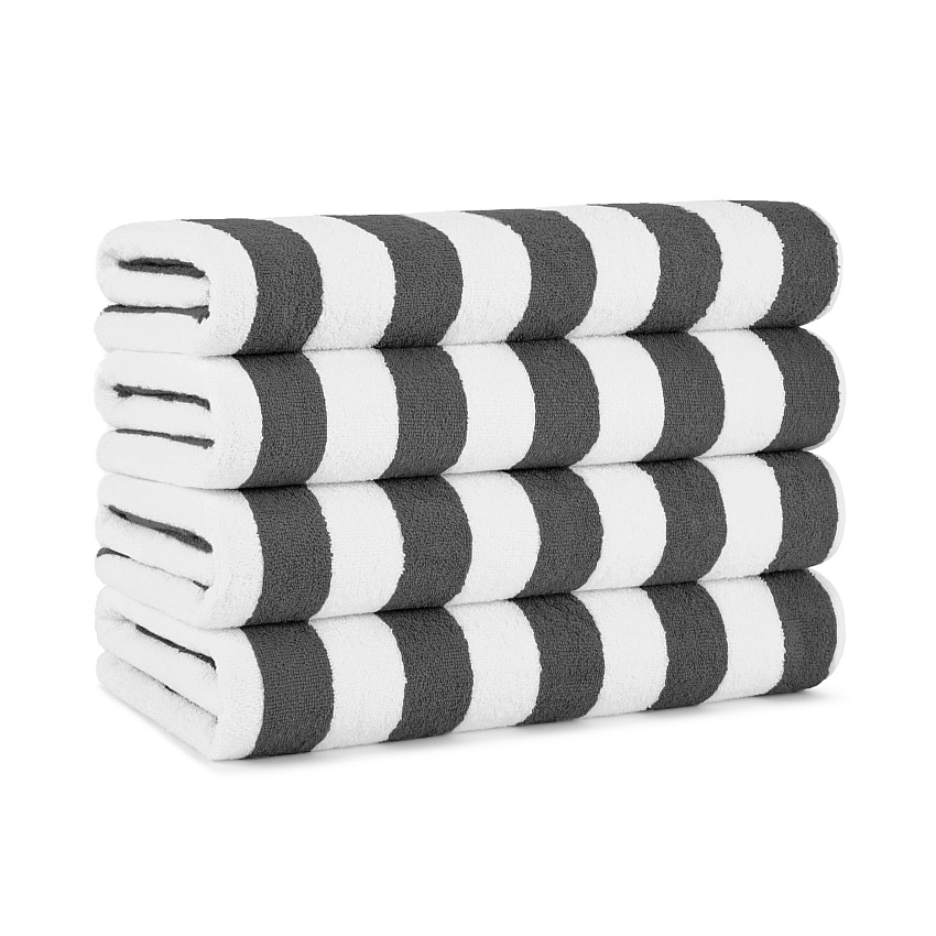 California Cabana Beach Towels 30x70 Dark Grey, Pack Of 4 (PNP-CABANA-DG)