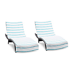 Las Rayas Chaise Cover 30x85 Blue, Pack Of 2 (PNP-CC-HS3085BL-2PK)