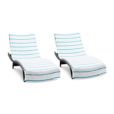 Las Rayas Chaise Cover 30x85 Blue, Pack Of 2 (PNP-CC-HS3085BL-2PK)