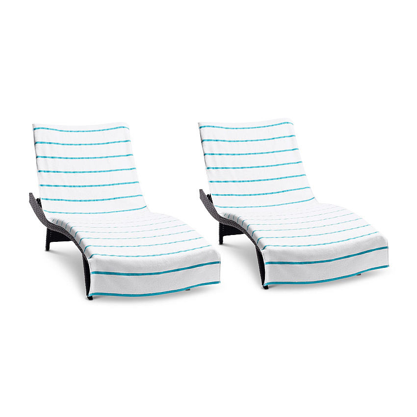 Las Rayas Chaise Cover 30x85 Blue, Pack Of 2 (PNP-CC-HS3085BL-2PK)