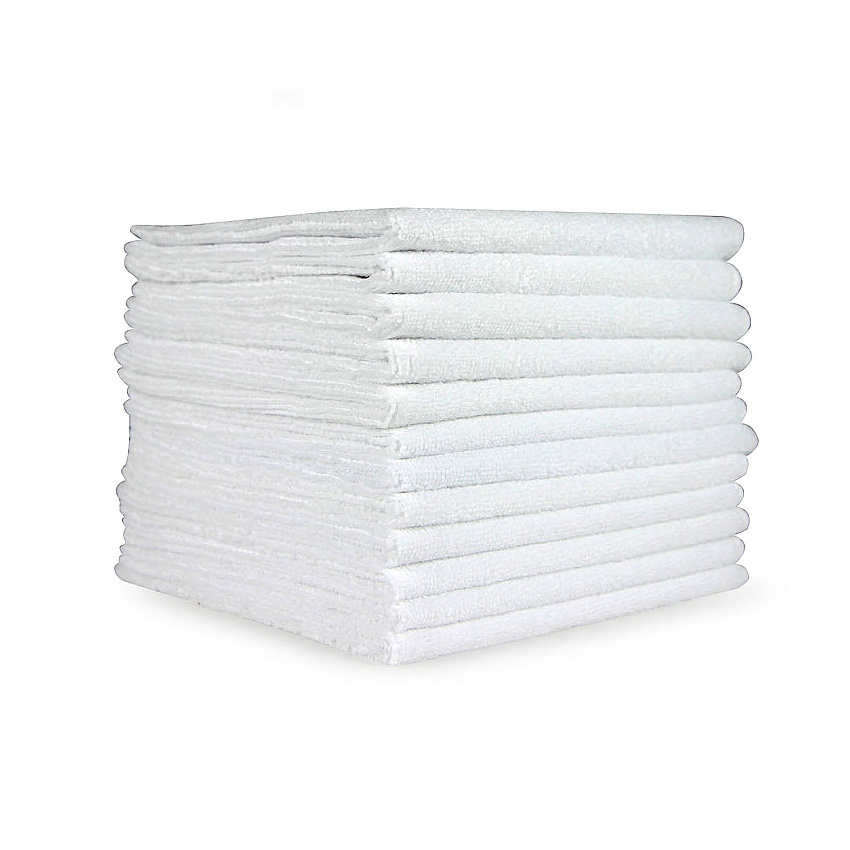 Smart Choice Microfiber Cloths 12x12 20gm White, Pack Of 12 (P915115W)