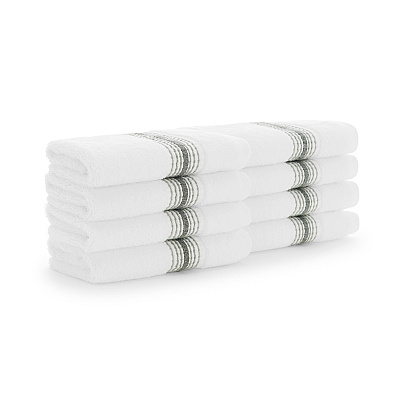 Aston & Arden Turkish Striped Washcloth 13x13 Sage, Pack Of 8 (PNP-WCSTT1313-175SGE)