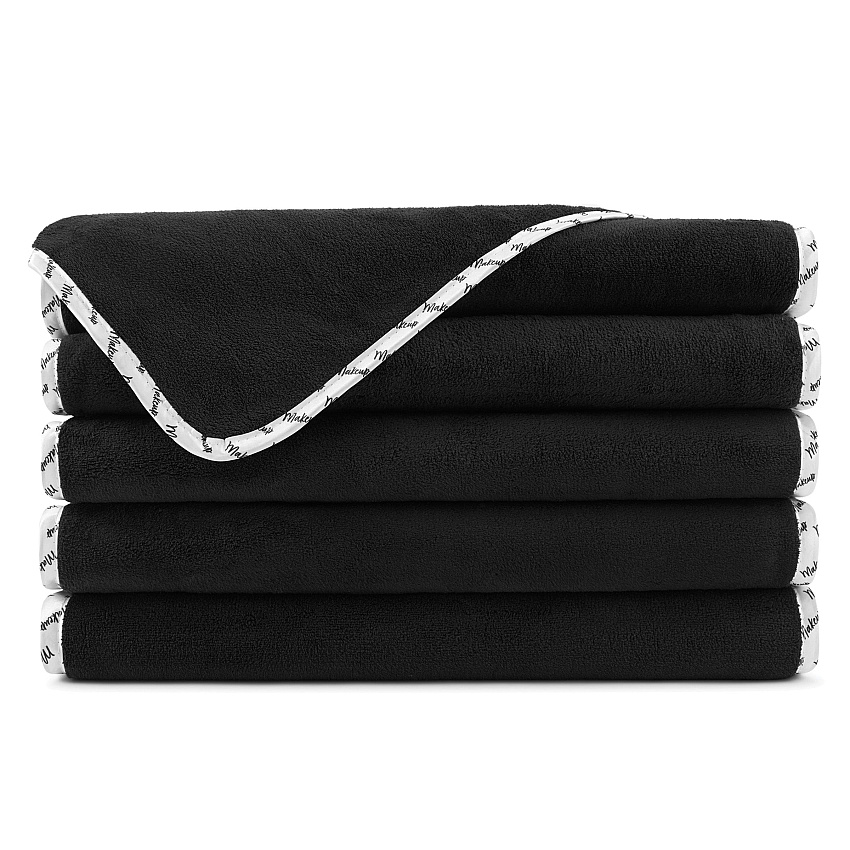 Bck2u Coral Fleece Makeup Fingertip 11x17 Piping Border, Case Of 72 (MUFT-PIP-BLK-CS)