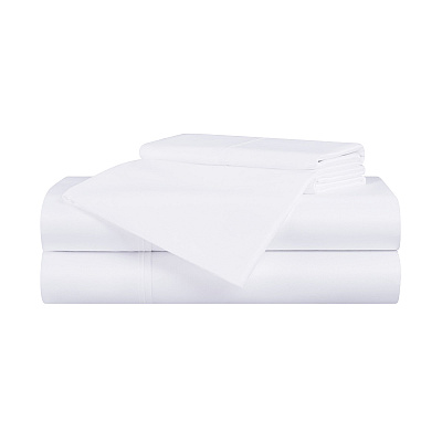 Aston & Arden Bamboo Sheet Set Cali-king Whisper White, 4 Piece Set (P-SS-BBCALKG-WH)