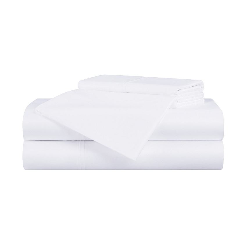 Aston & Arden Bamboo Sheet Set Cali-king Whisper White, 4 Piece Set (P-SS-BBCALKG-WH)