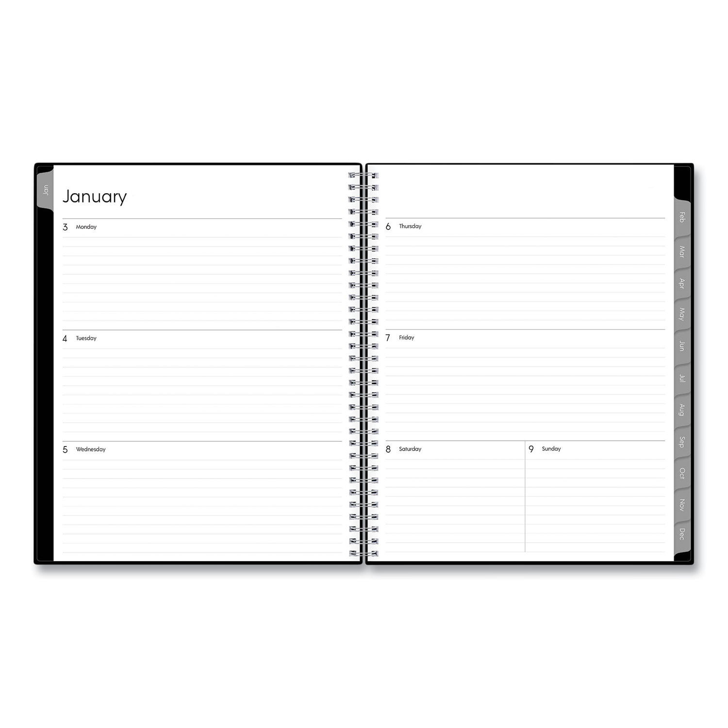 Blue Sky Enterprise Weekly/Monthly Planner, 11 x 8.5, Black Cover, 12